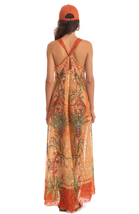 Foulard-kleid Safari Beige PIN-UP STARS